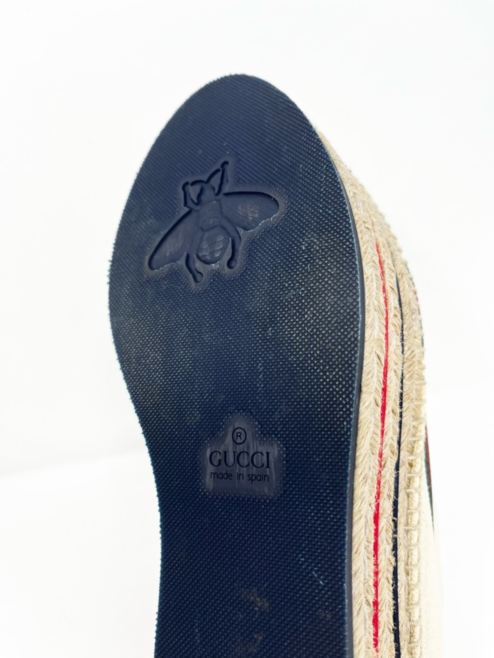 Gucci Vintage GG Logo Canvas Platform Espadrilles Espadrille Sneakers Ivory 39 9 - Picture 10 of 11